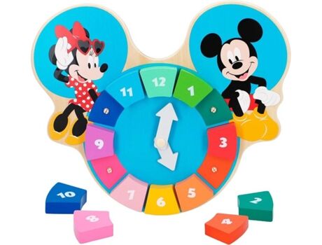 Woomax Brinquedo de Madeira Relógio de encaixar Disney (28,5x25x2,5 cm - 3 anos)