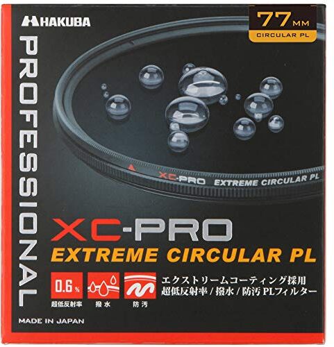 HAKUBA 77 mm PL-filter XC-PRO resistent mot hög transmittans mot översvämning tunn ram tillverkad i Japan färgförbättring och reflekterat ljusdämpning CF-XCPRCPL77