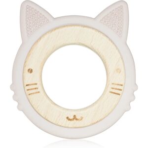 BabyOno Wooden & Silicone Teether chew toy Kitten 1 pc