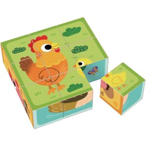 Dvěděti Wooden Blocks Farm cubes wooden 12 m+ 9 pc