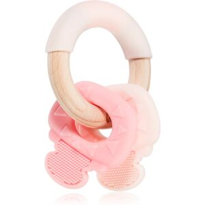 Kikkaboo Silicone and Wood Teether Keys chew toy Pink 1 pc