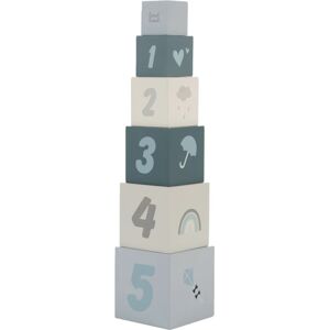 Label Label Stacking Blocks Numbers cubes wooden Blue 1 pc