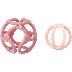 NATTOU Teether Silicone Ball 2 in 1 chew toy Pink 4 m+ 2 pc