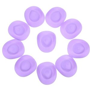 ifundom 10pcs Mini Cowboy Hat Miniature Cowboy Hat Bottle Caps Tiny Cowboy Hat Drink Garnish Tiny Hats Mini Western Hat Cowgirl Party Vine Topper Dog Cowboy Hat Cake Plastic Small Purple