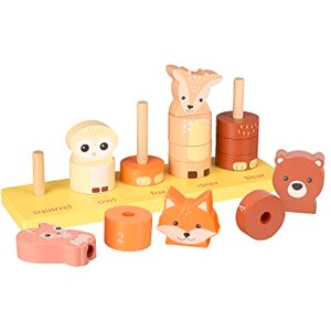 Orange Tree Toys Woodland Animals Counting Stacking Toy - Wooden Stacking Toys for 1 Year Olds, Animal Stacking Rings - Educational Montessori Toddler Toys, Early Development & Activity Wooden Toys