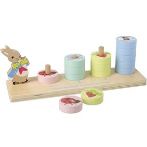 Peter Rabbit Toys - Peter Rabbit Counting Stacking Toy - Wooden Stacking Toys for 1 Year Olds - Toddler Early Development & Activity Toys - Official Licensed Peter Rabbit Gifts by Orange Tree Toys