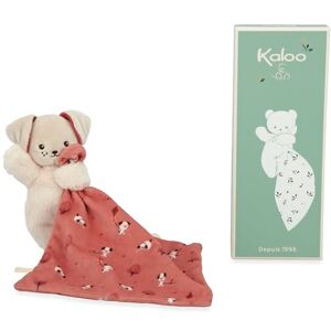 Kaloo - Carré Douceur - Brick Red-Coloured Dog Comforter - Baby Plush - Comforter: 18 x 18 cm - Ochre - Eco-Friendly Materials - FSC Gift Box - 0 Months +, K226002