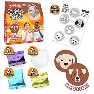 Puppy Chocolate Picture Maker from Zimpli Kids, Make 2 Large Dog Choc Bars, Chocolate Gift Kit for Children, Learning, Creative Play, Montessori Toy, Gift for Boys & Girls, Gluten Free & Vegan