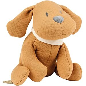 388009 Nattou Plush Soft Toy, Stuffed Animal, Cuddly Companion, Promotes Motor Skills, Machine Washable, Extra Soft Cotton/Polyester, PETA-Approved Vegan, Jacquard, Charlie the Dog, Caramel, 30 cm