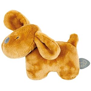 388078 Nattou Plush Soft Toy with Rattle, Stuffed Animal, Cuddly Companion for Home or Travel, Machine Washable, 100 Percent Super Soft Polyester, PETA-Approved Vegan, 15 cm, Charlie the Dog, Caramel