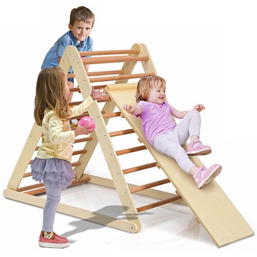 Casart Foldable Triangle Climber Step Training Ladder Pikler Toddler W/ Ramp