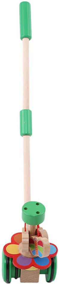 ArmadaDeals Wooden Drag Trolley Toys Cartoon Animal Single Pole Baby Walker, Green