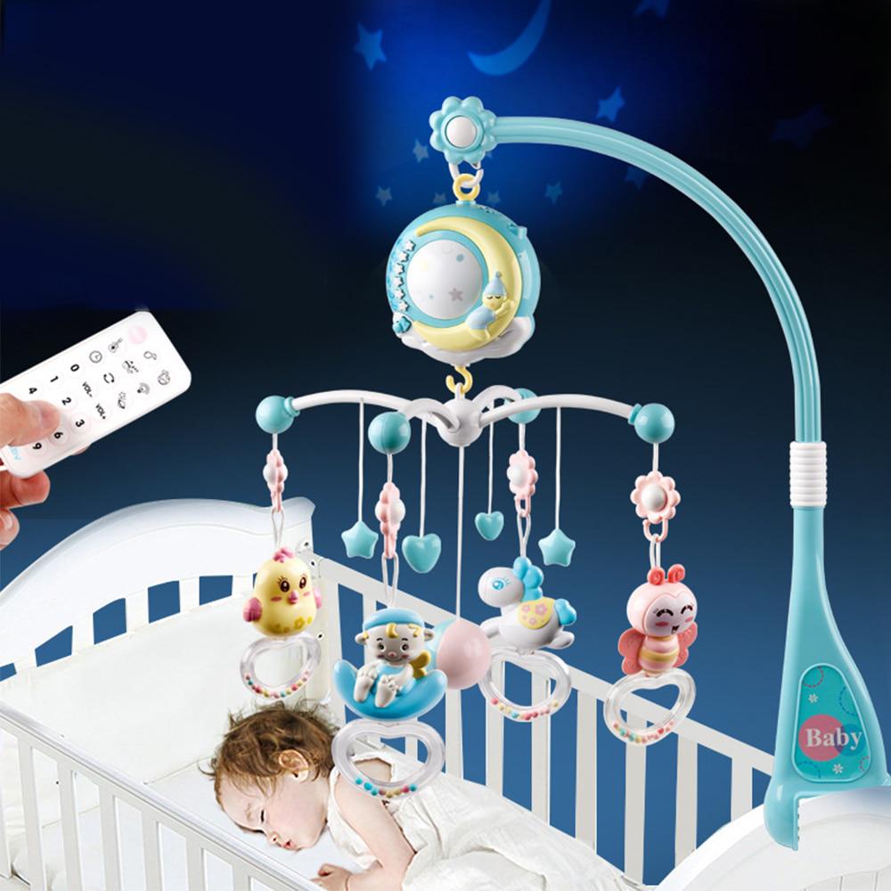 Fanta Baby Rattles Crib Mobiles Toy Holder Rotating Crib Mobile Bed Musical Box Projection Child Toys