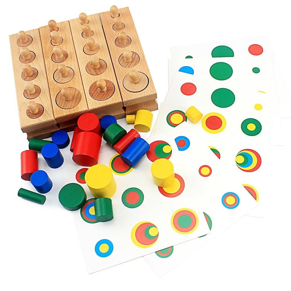 Gaming Paradise Baby Montessori Educational Wooden Toys Colorful Socket Cylinder Block Set For Children Educational Preschool Early Learning Toy