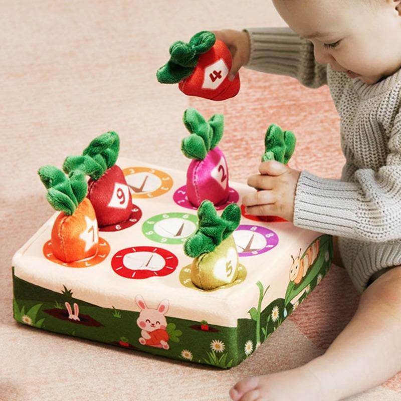 NATAWA Baby Montessori Toy Toddler Plush Radish Pulling Toy Learning Educational Toys For Children Preschool Sensory Activity