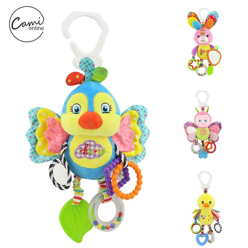 TouchCare Cartoon Baby Stroller Hanging Rattles Newborn Mobile Rabbit Teether Appease Plush Toy Rubber Rings