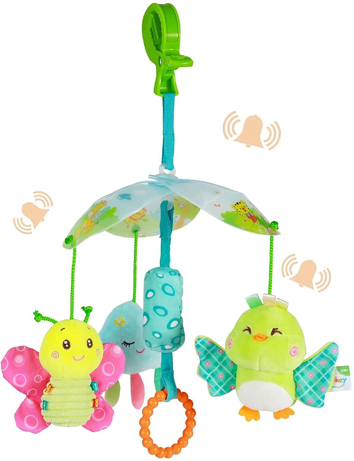 Thriving Toys Stroller Toys Car Seat Toys for Infants Hanging, Rattle Hanging Stroller Toys, Toddlers Clip on Toys for Baby Boys Girls Ages 3 Months & up