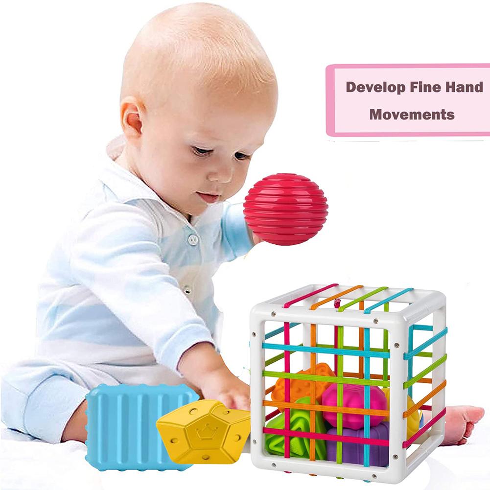 Hadley Educational Toy Baby Toy Shape Sorting Game With Toy Cubes Educational Games For Boys Girls 1-3 Years