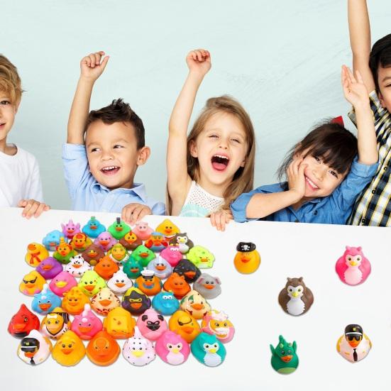 Live City Fashion Home Decor Baby Bath Toys Built-in Whistle Various Cute Colorful Duck Vinyl Toy Emotional Comfort Cartoon Animal Squeeze Sensory Toys for Baby Shower Beach Pool