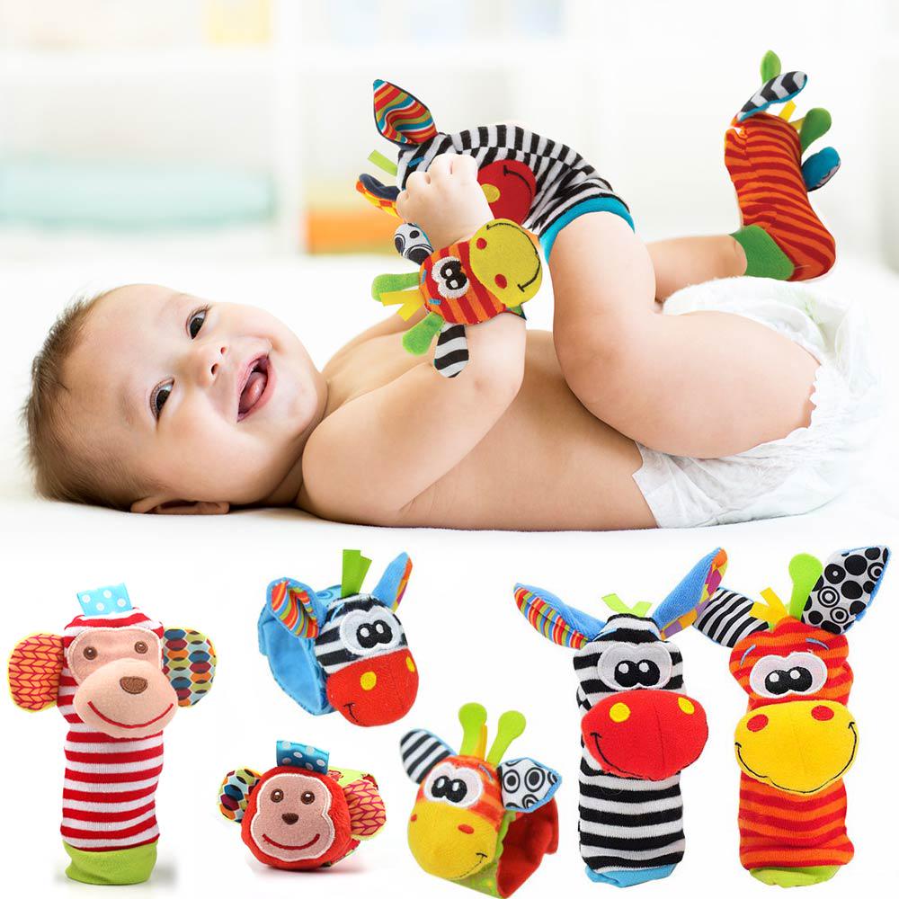 Fanta Baby Rattle Toys Garden Bug Wrist Rattle And Foot Socks Animal Cute Cartoon Baby Socks Educational