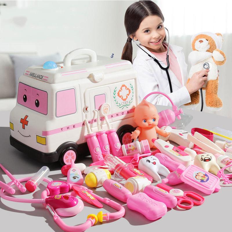 childHXM Children's Baby Doctor Toy Set Medicine Medical Toolbox Stethoscope Boy Little Dentist Girl Injection