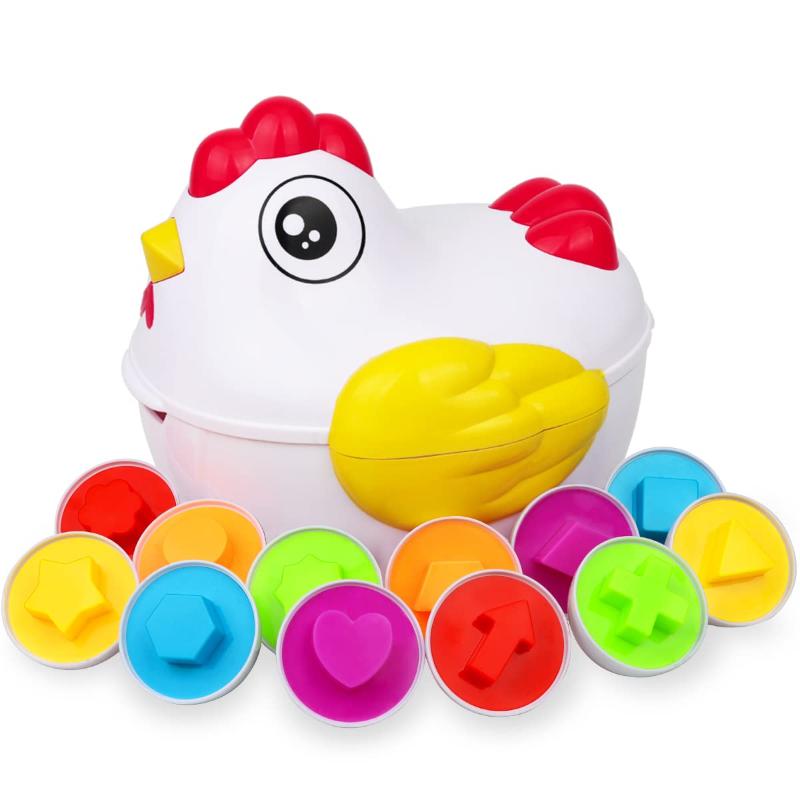 Specials 12 Matching Eggs Montessori Sensory Baby Toys Easter Eggs Chicken Colors Shapes Sorter Learning Educational Toy For  Kids Gifts