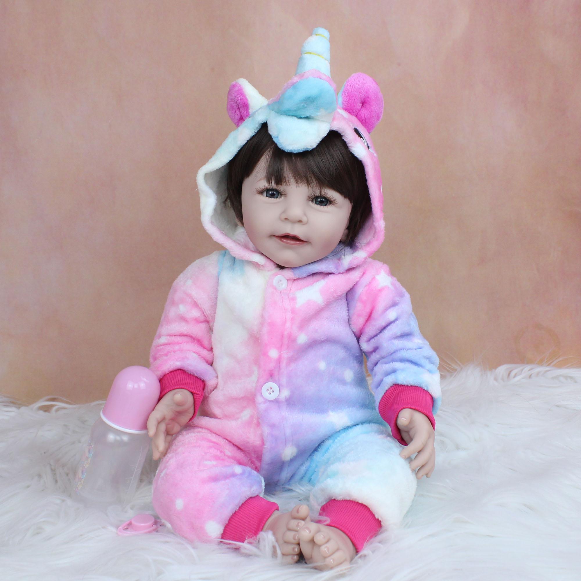 BZDOLL Reborn BZDOLL 55CM Soft Silicone Reborn Baby Doll Toy For Girl Cloth Body 22 Inch Lisa Princess Toddler Dress Up Play House Birthday Gift