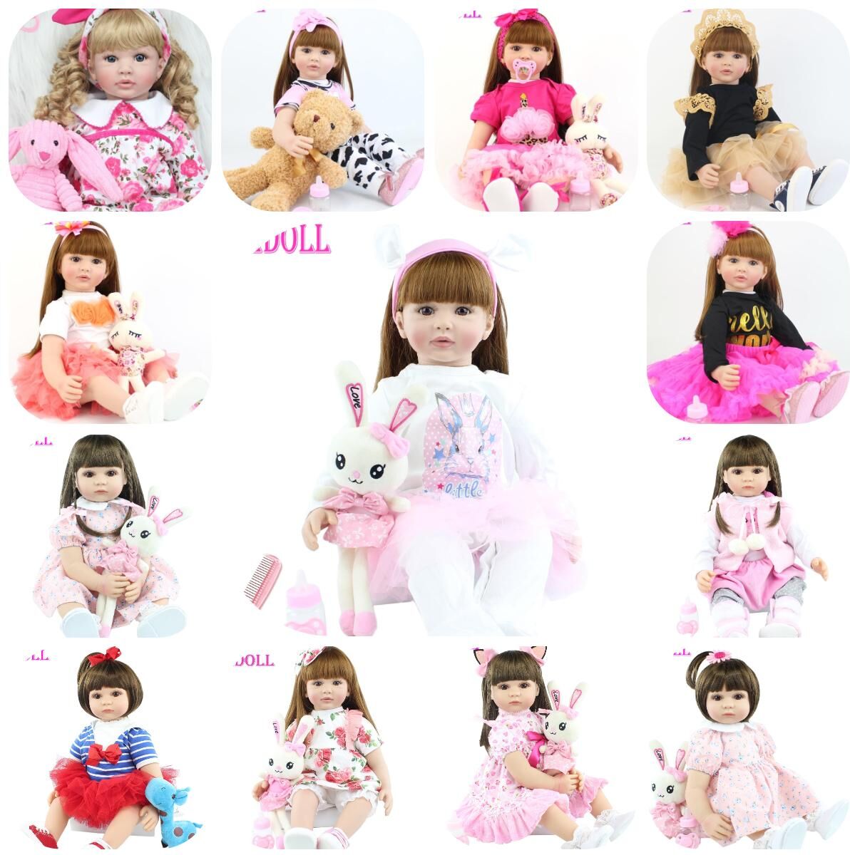 BZDOLL Reborn BZDOLL 60cm Soft Silicone Reborn Baby Doll Toys Like Real Vinyl Princess Toddler Alive Bebe Girl Bonecas Kids Birthday Gift