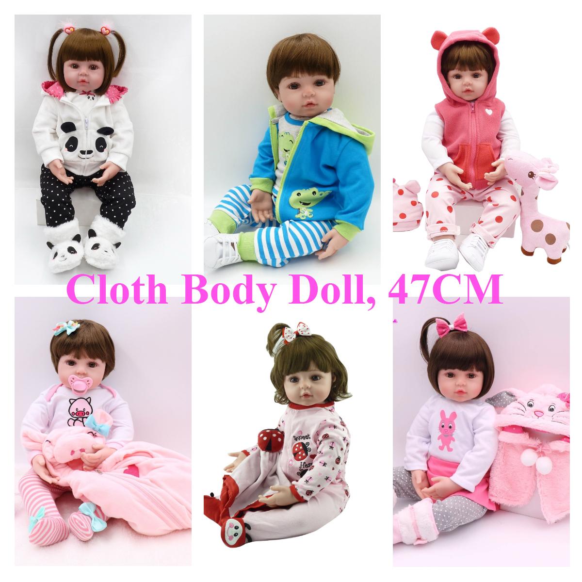 BZDOLL Reborn BZDOLL Alive 47CM Baby Reborn Doll with Soft Cloth Body (Soft Silicone Limb) Realistic Newborn Babies Girl Toys Birthday Gift