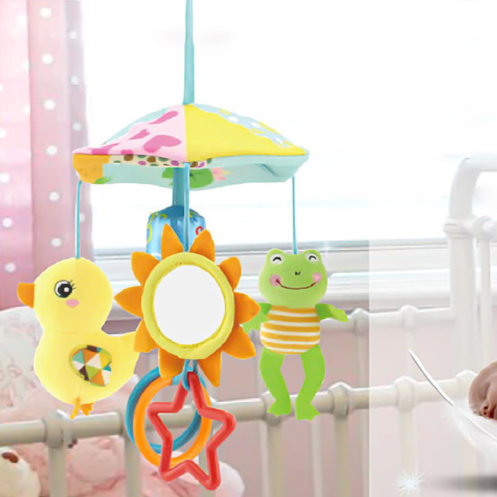 Exquisite  earrings [Kids clothes] Casual Hanging Bed Bell Umbrella Pendant Crib Decoration Non-toxic Plush Rattle Toy for Baby