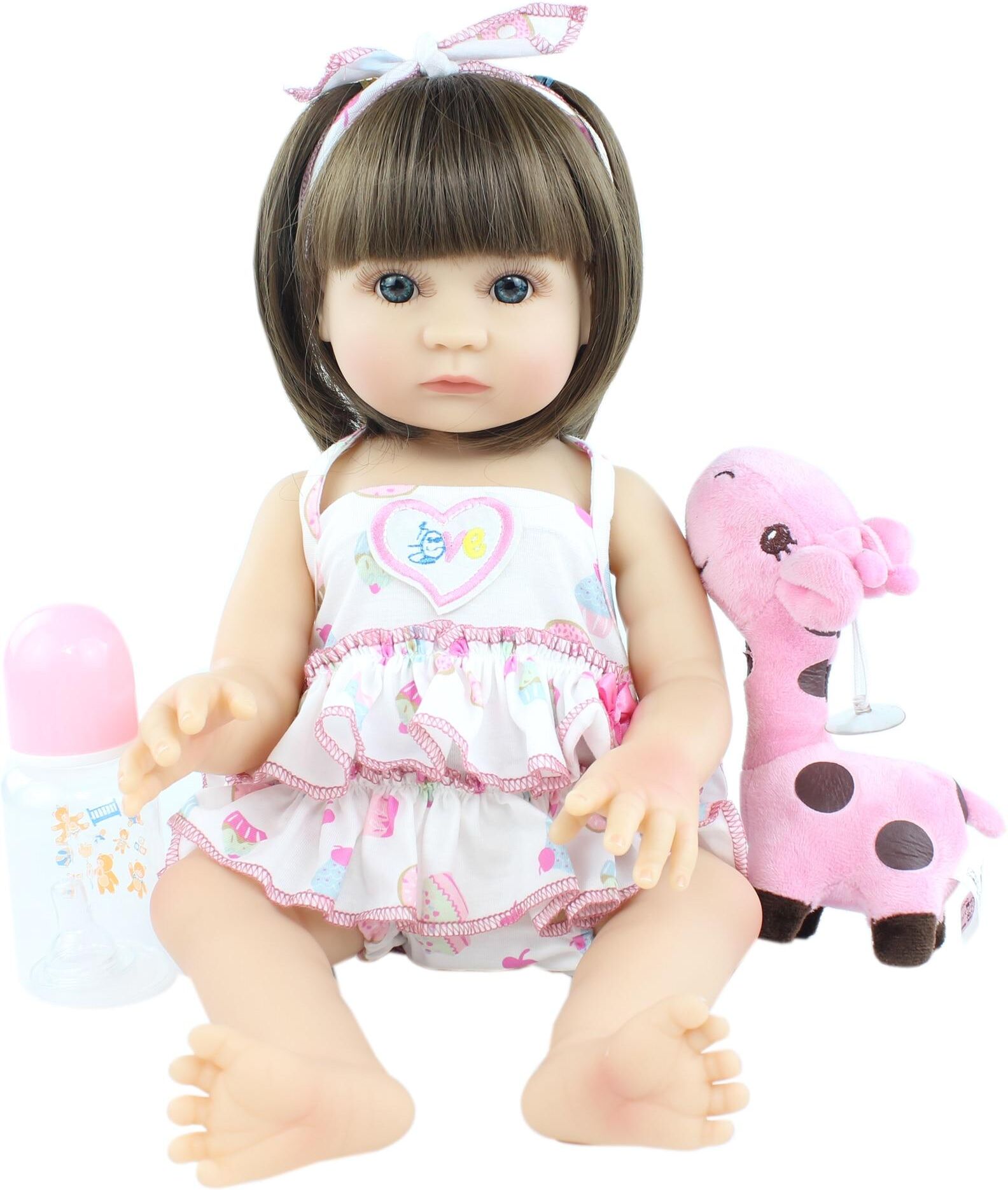 BZDOLL Reborn BZDOLL 48 CM New Arrival Full Silicone Body Reborn Girl Baby Dolls 19 Inch Soft Vinyl Newborn Bonecas Birthday Gift Play House Toy