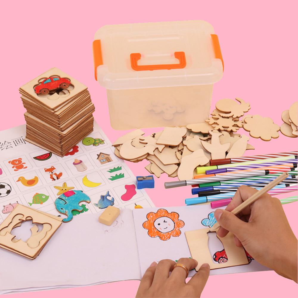 Dream to NewYork 100Pcs Baby Drawing Board Toys Wooden Drawing Toy Children Creative Doodles Early Educational Toys
