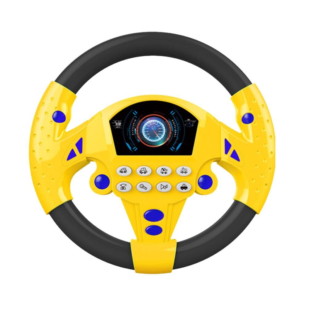 Wiben Baby Electric Musical Steering Wheel Copilot Child Education Toy (Yellow)