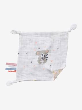 VERTBAUDET Square Baby Comforter Toy in Fabric, Koala white