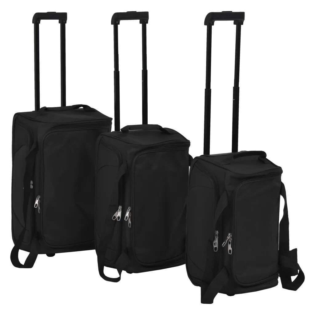 vidaXL Valise 3 pcs Noir