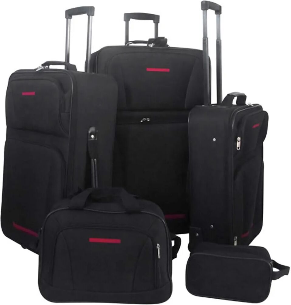 vidaXL Set de valises noires 5 pièces