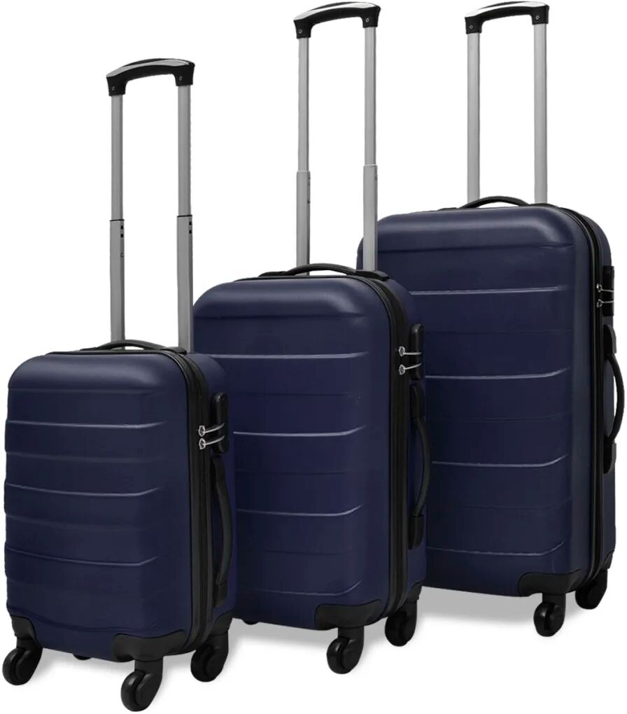 vidaXL Valise rigide 3 pièces Bleu