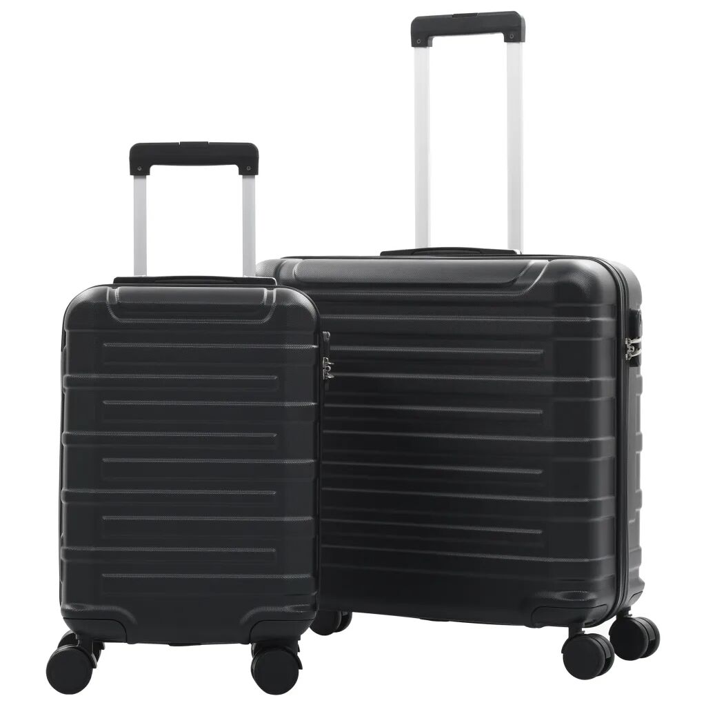 vidaXL Valise rigide 2 pcs Noir ABS