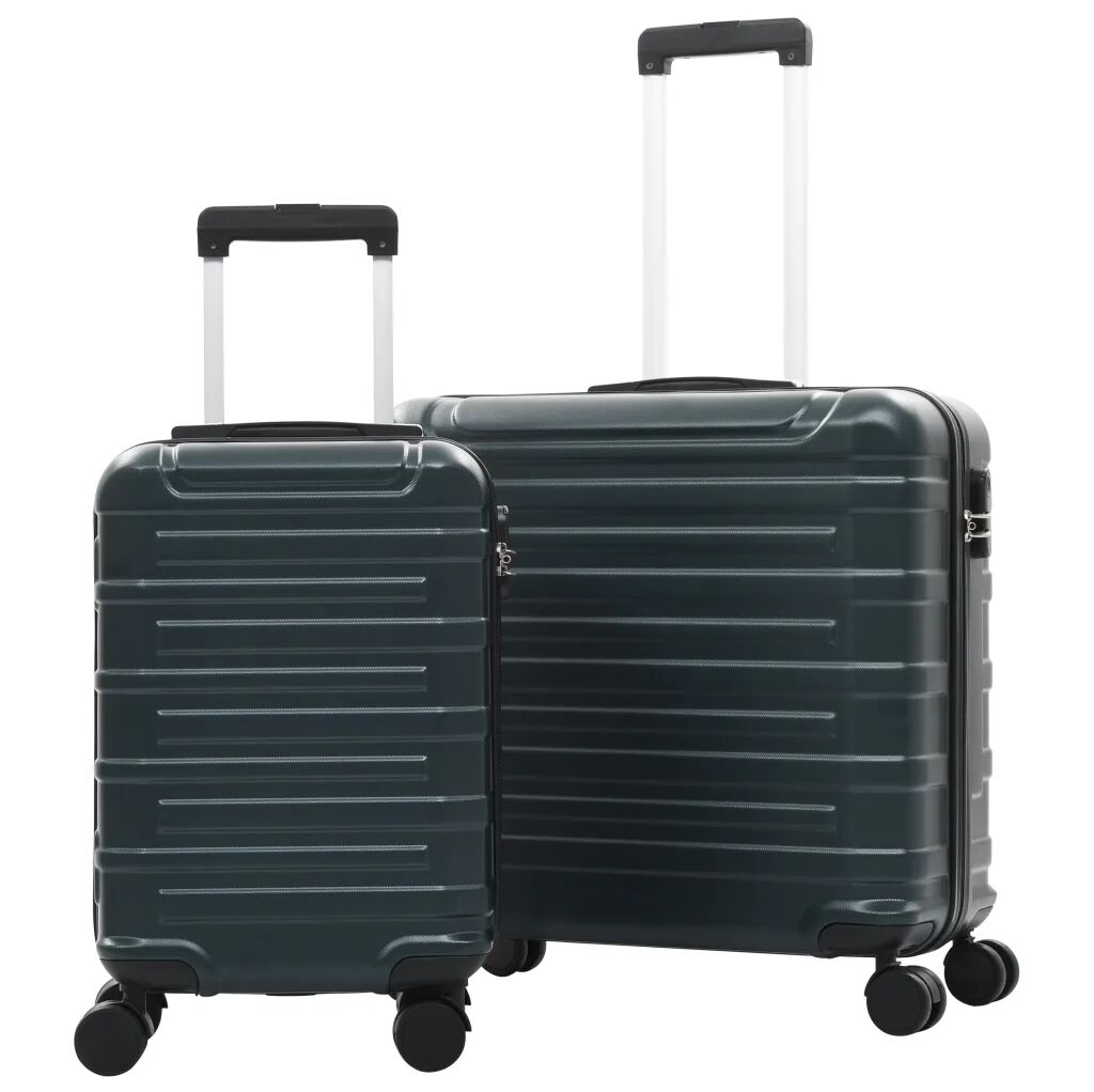 vidaXL Valise rigide 2 pcs Vert ABS