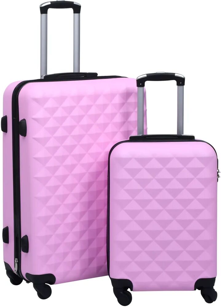 vidaXL Ensemble de valises rigides 2 pcs Rose ABS