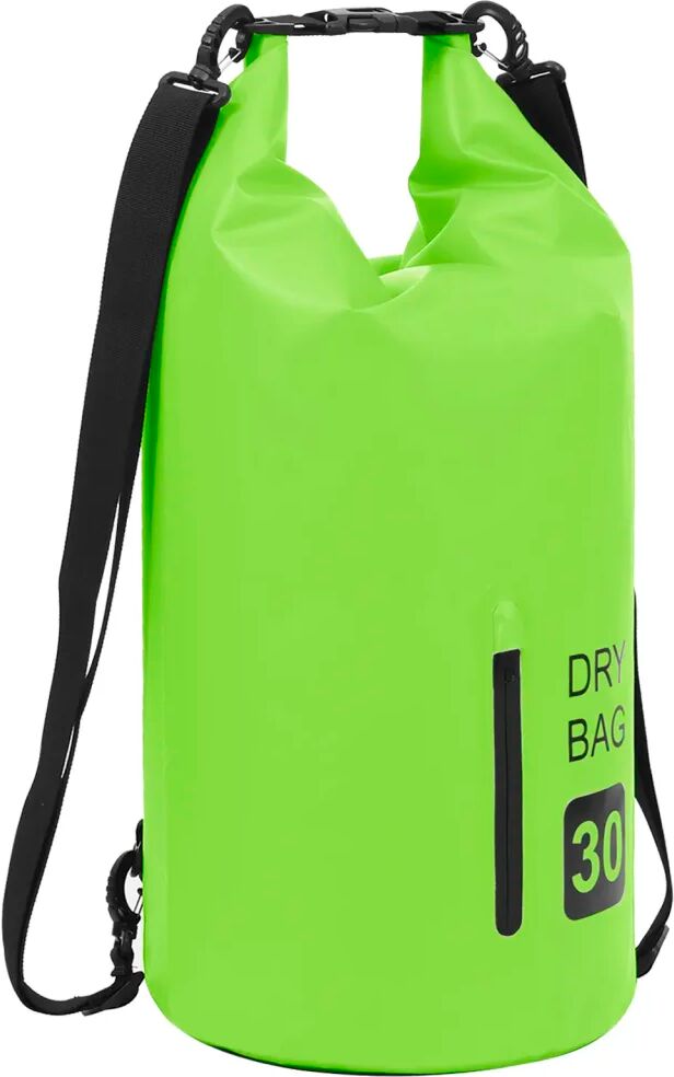 vidaXL Sac sec avec fermeture éclair Vert 30 L PVC