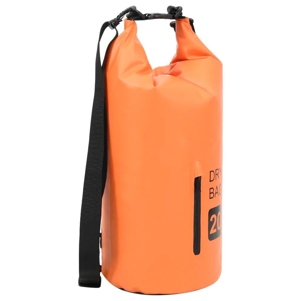 vidaXL Sac sec avec fermeture éclair Orange 20 L PVC