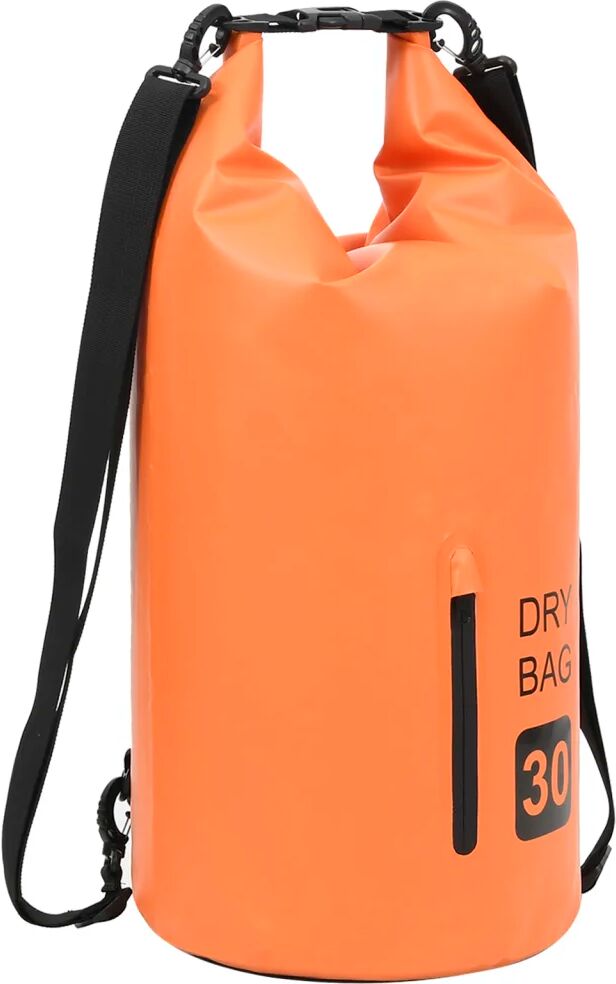 vidaXL Sac sec avec fermeture éclair Orange 30 L PVC