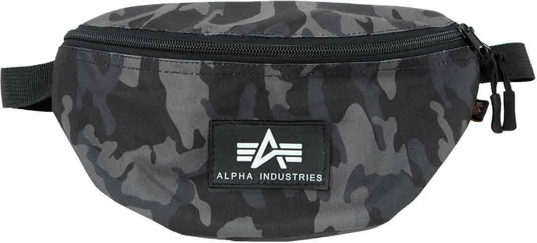 Alpha Industries Rubber Print Sac de taille Noir Gris unique taille