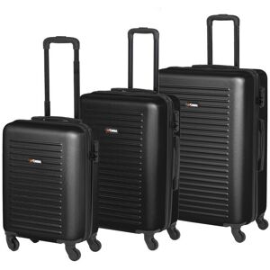 KOOR Koffer »World Superb 3-teilig, Schwarz«, 4 Rollen Schwarz  32 l