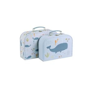 A Little Lovely Company Kinderkoffer »ALLC Ocean Polarfuchs« blau  -