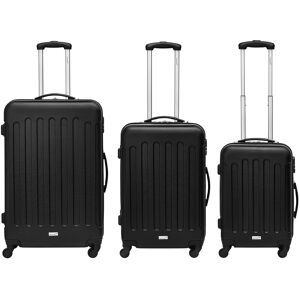 Packenger Trolleyset »Travelstar«, (3 tlg.), Reiseset klein mittel gross... schwarz