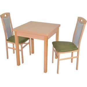 HOFMANN LIVING AND MORE Essgruppe »3tlg. Tischgruppe«, (Spar-Set, 3 tlg.,... Buche-Nachbildung + grün + Buche-Nachbildung Größe