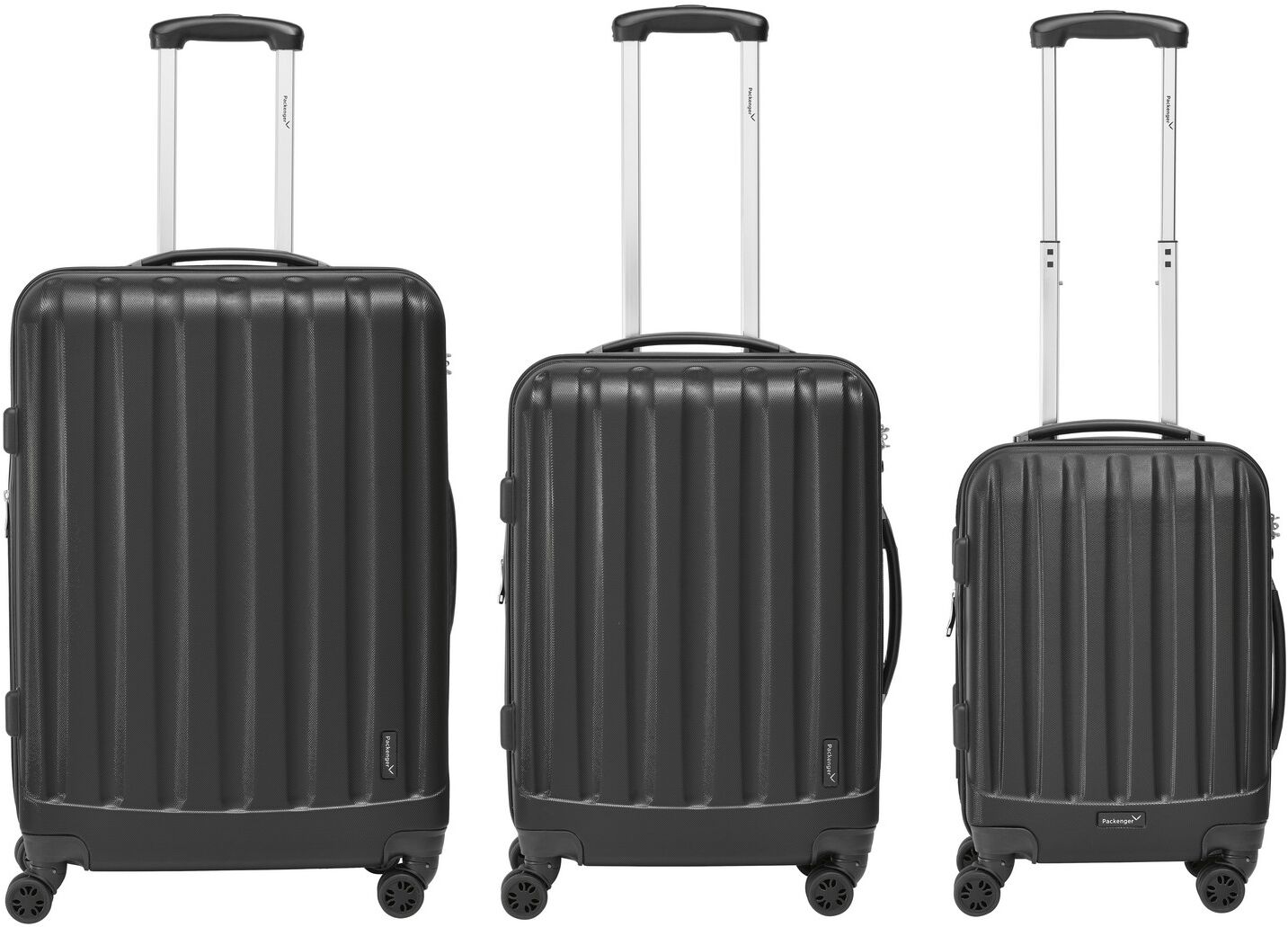 Packenger Trolleyset »Velvet«, (Set, 3 tlg.) schwarz