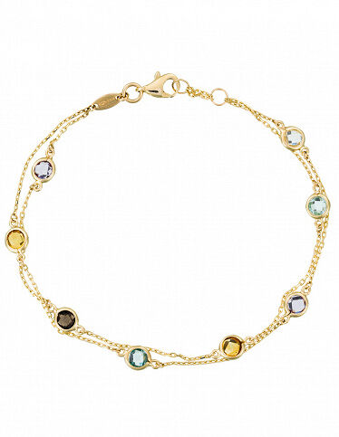 L'instant d'Or Armband «Colormix», Gelbgold/bunte Schmucksteine